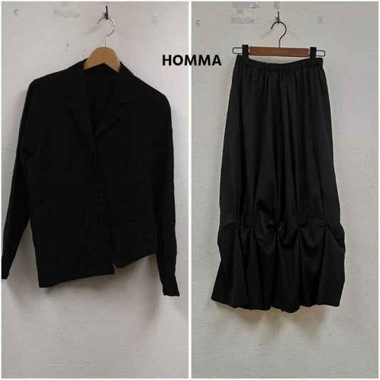 ホンマ HOMMA セットアップ セットアップ 日本製 アシンメトリー テーラード バルーン スカート セットアップ 2 黒 / ブラック / black レディース USED 古着 中古 50166747