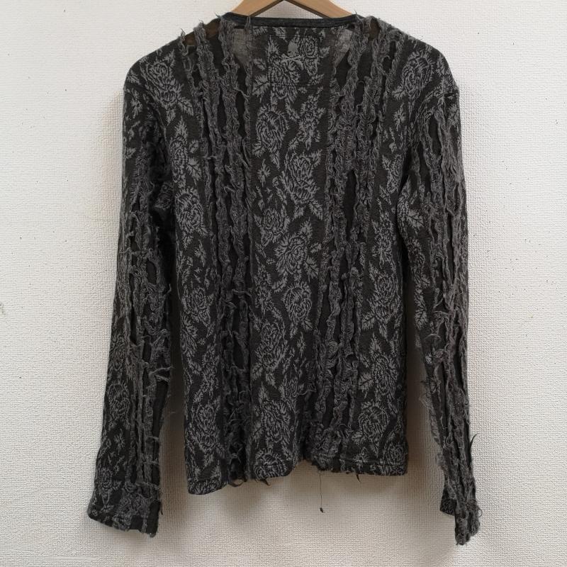 ロエン ROEN カットソー 長袖 クラッシュ ジャガード ヘンリーネック ロングスリーブ Tシャツ カットソー 44 灰 / グレー / gray メンズ USED 古着 中古 50166755