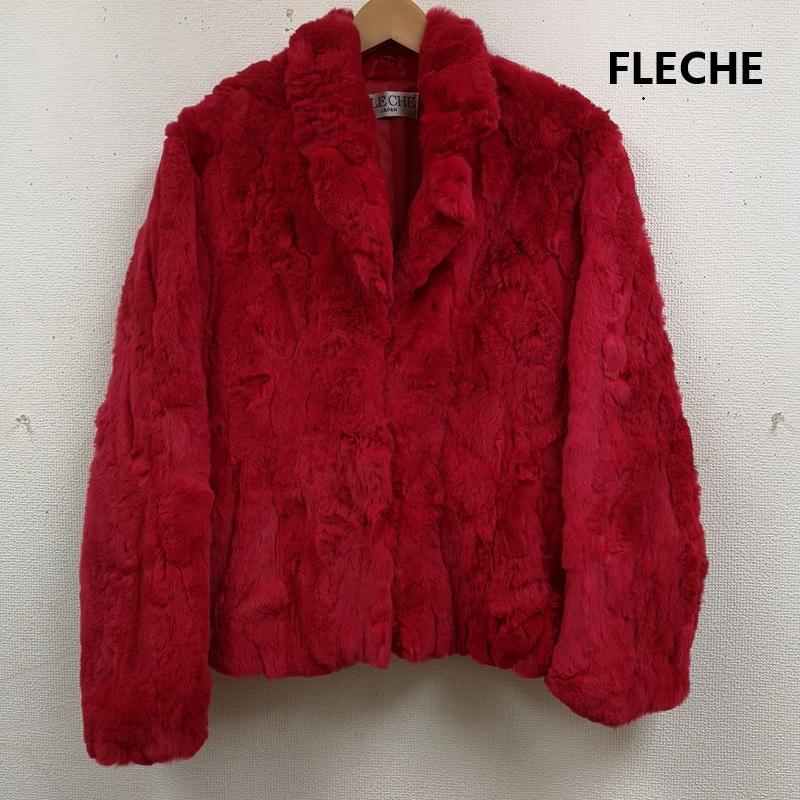 古着 USED コート 毛皮、ファー FLECHE レッキス ラビット 毛皮 ファー ハーフ丈 コート アウター 赤 / レッド / red レディース USED 古着 中古 50166759