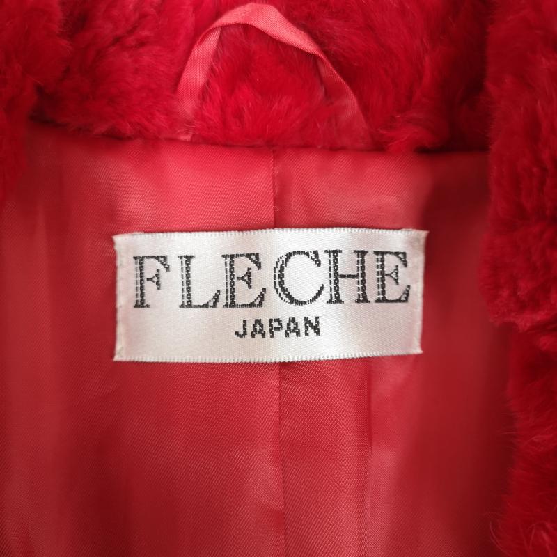 古着 USED コート 毛皮、ファー FLECHE レッキス ラビット 毛皮 ファー ハーフ丈 コート アウター 赤 / レッド / red レディース USED 古着 中古 50166759