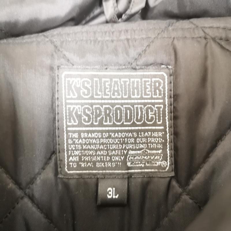 カドヤ KADOYA ジャケット、上着 ライダース DARKEST CORE シリーズ バイク ライディング レーシング プロテクター ジャケット 3L 黒 / ブラック / black メンズ USED 古着 中古 50166762