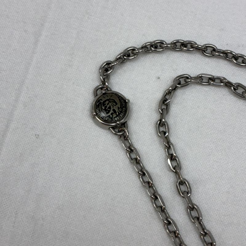 ディーゼル DIESEL アクセサリー ネックレス、ペンダント ステンレス スチール シルバー カラー ドッグタグ チェーン ネックレス - メンズ USED 古着 中古 50166763