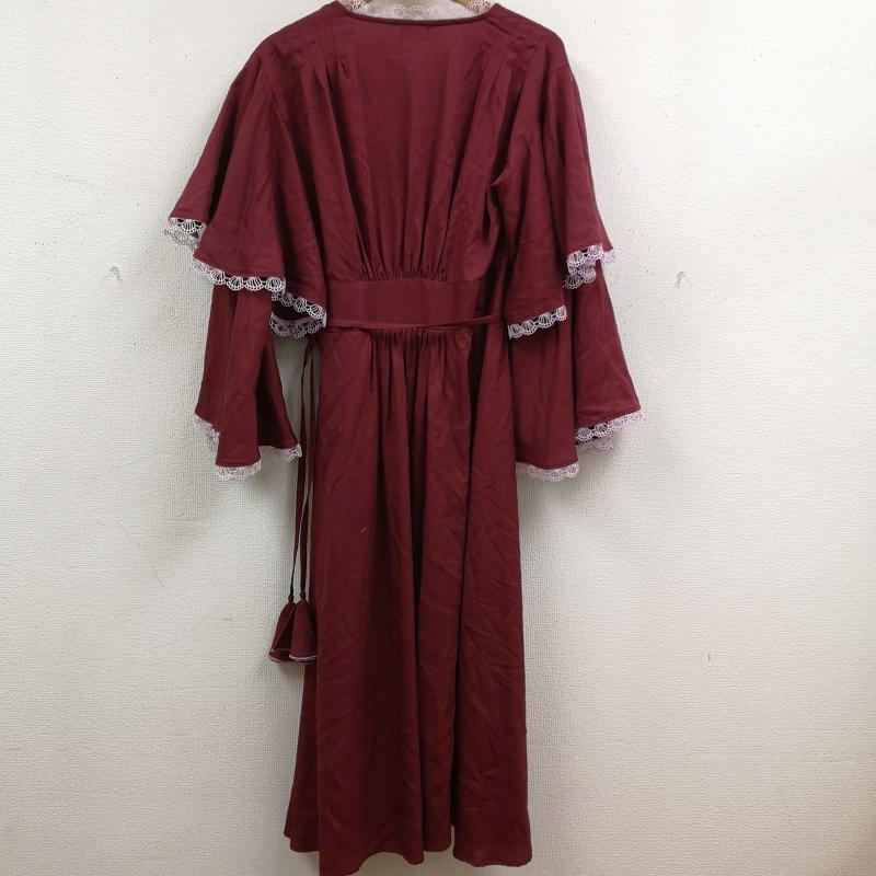 パメオポーズ PAMEO POSE ワンピース ロングスカート Juliet Dress ジュリエット パイピング レース フレア ワンピース 2320603003 FREE えんじ / ワインレッド / dark red レディース USED 古着 中古 50166764