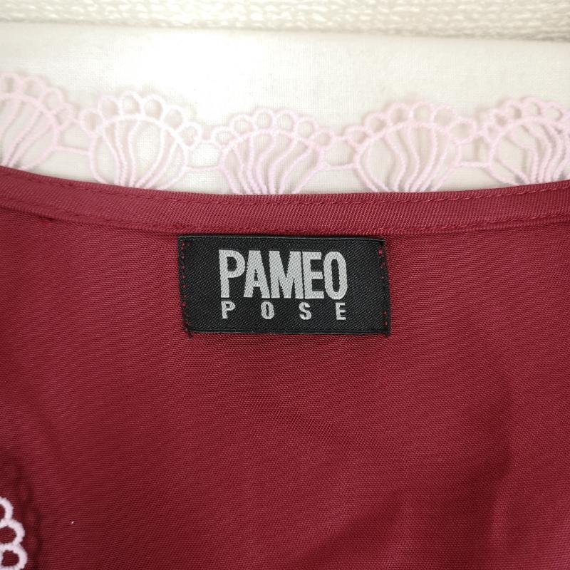 パメオポーズ PAMEO POSE ワンピース ロングスカート Juliet Dress ジュリエット パイピング レース フレア ワンピース 2320603003 FREE えんじ / ワインレッド / dark red レディース USED 古着 中古 50166764