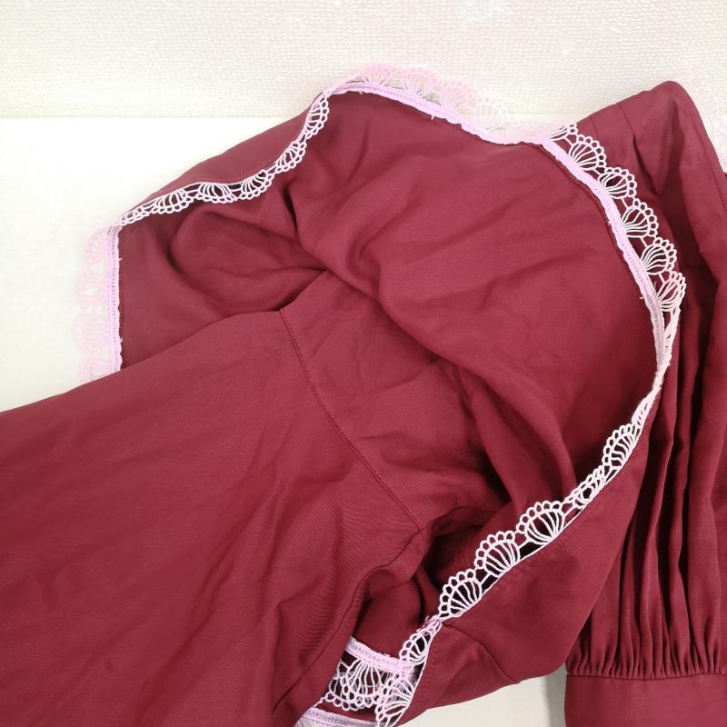 パメオポーズ PAMEO POSE ワンピース ロングスカート Juliet Dress ジュリエット パイピング レース フレア ワンピース 2320603003 FREE えんじ / ワインレッド / dark red レディース USED 古着 中古 50166764