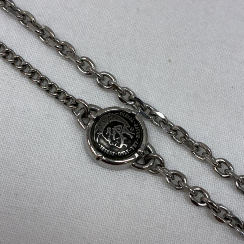 ディーゼル DIESEL アクセサリー ネックレス、ペンダント ステンレス スチール シルバー カラー ドッグタグ チェーン ネックレス - メンズ USED 古着 中古 50166765
