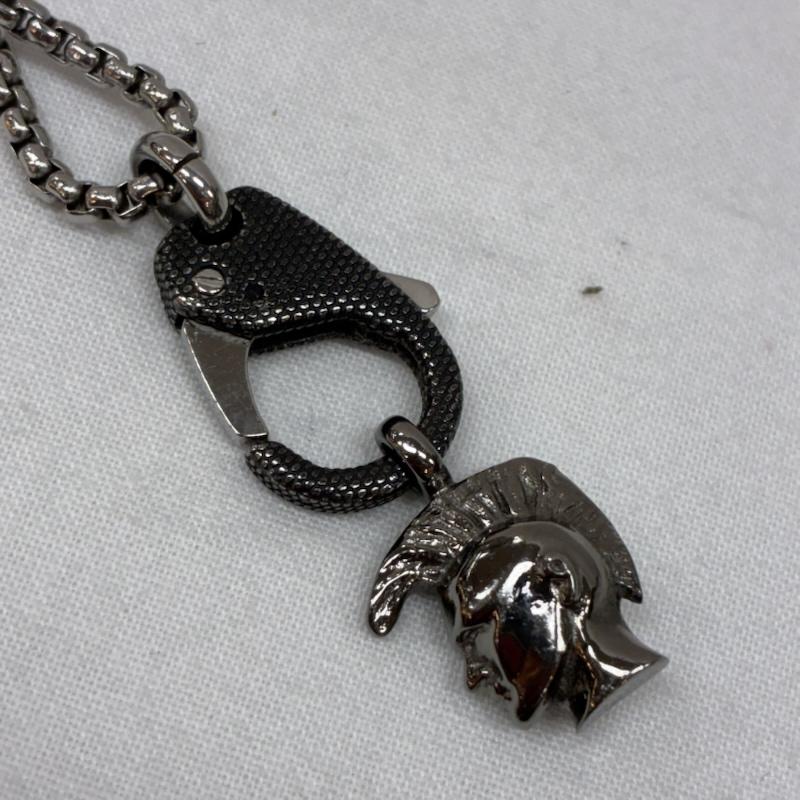 ディーゼル DIESEL アクセサリー ネックレス、ペンダント ステンレス スチール シルバー カラー ブレイブマン カラビナ チェーン ネックレス - メンズ USED 古着 中古 50166766