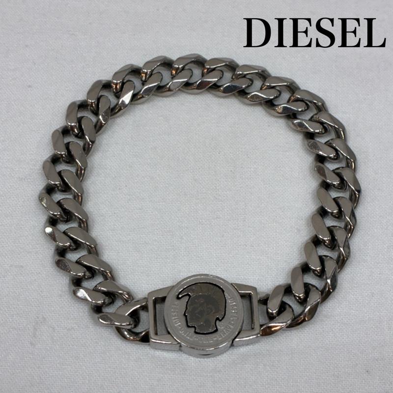 ディーゼル DIESEL アクセサリー ブレスレット、バングル ステンレス スチール シルバー カラー ブレイブマン 喜平 チェーン ブレスレット - メンズ USED 古着 中古 50166769