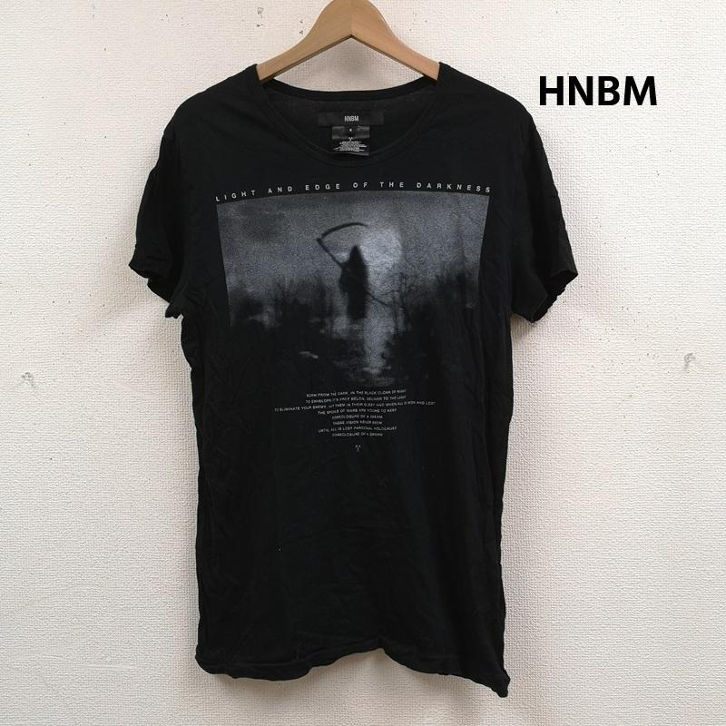 エイチエヌビーエム HNBM Tシャツ 半袖 ダークストリート モード グラフィック プリント Tシャツ 2 黒 / ブラック / black メンズ USED 古着 中古 50166770