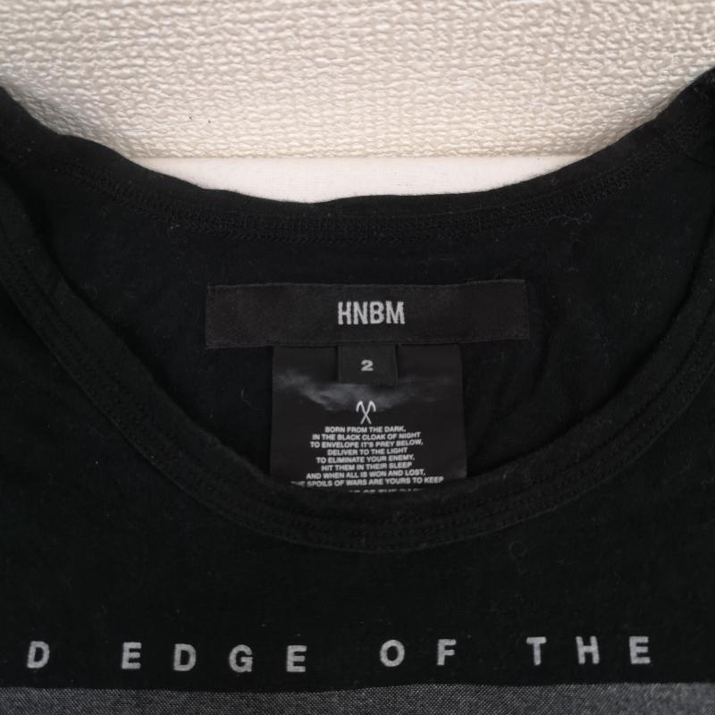 エイチエヌビーエム HNBM Tシャツ 半袖 ダークストリート モード グラフィック プリント Tシャツ 2 黒 / ブラック / black メンズ USED 古着 中古 50166770