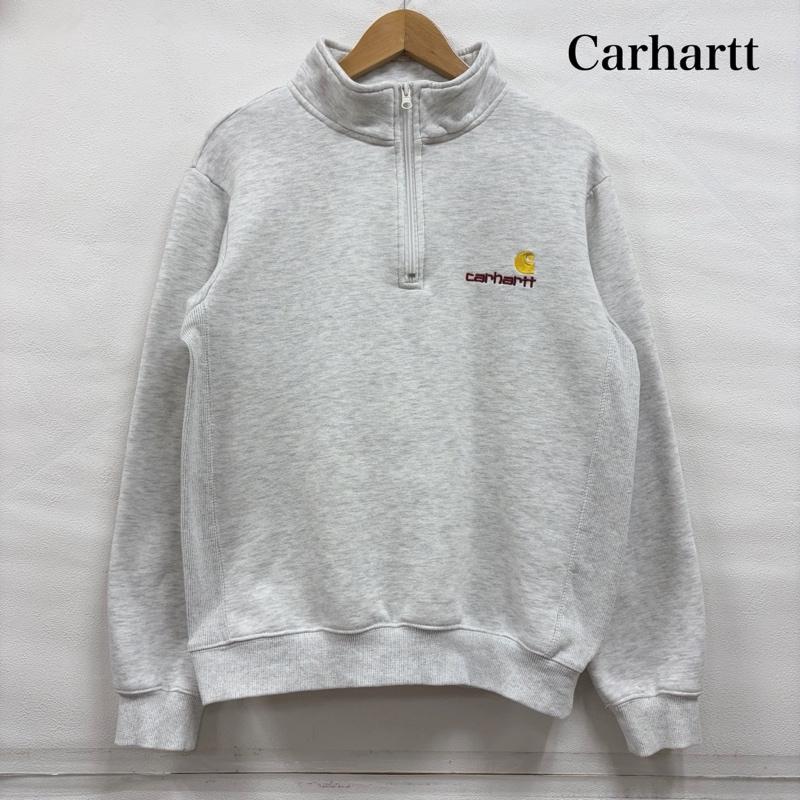 カーハート Carhartt トレーナー 長袖 ハーフジップ スウェット トレーナー ロゴ 刺繍 裏起毛 M ワンポイント X ロゴ、文字 X 刺繍 灰 / グレー / gray X えんじ / ワインレッド / dark red X 黄 / イエロー / yellow メンズ USED 古着 中古 50166777