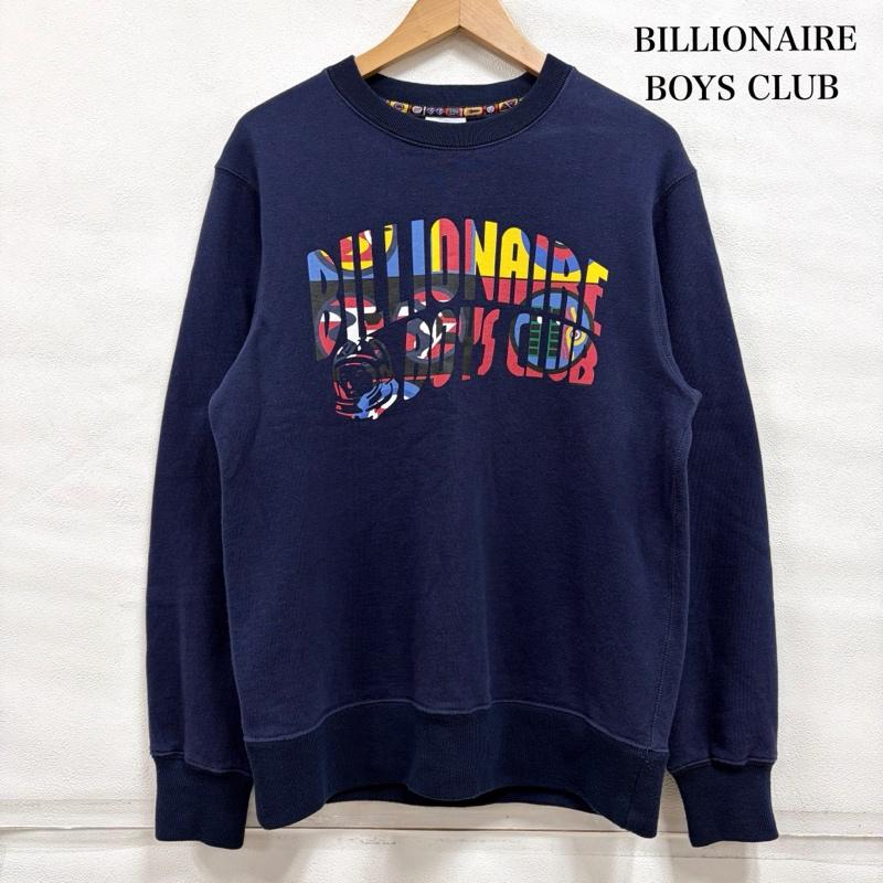 ビリオネア・ボーイズ・クラブ BILLIONAIRE BOYS CLUB トレーナー 長袖 クルーネック スウェット トレーナー ロゴ プリント グラフィック 宇宙飛行士 裏起毛 S ロゴ、文字 X プリント 紺 / ネイビー / navy X マルチカラー / マルチカラー / multicolor メンズ USED 古着 中古 50166779