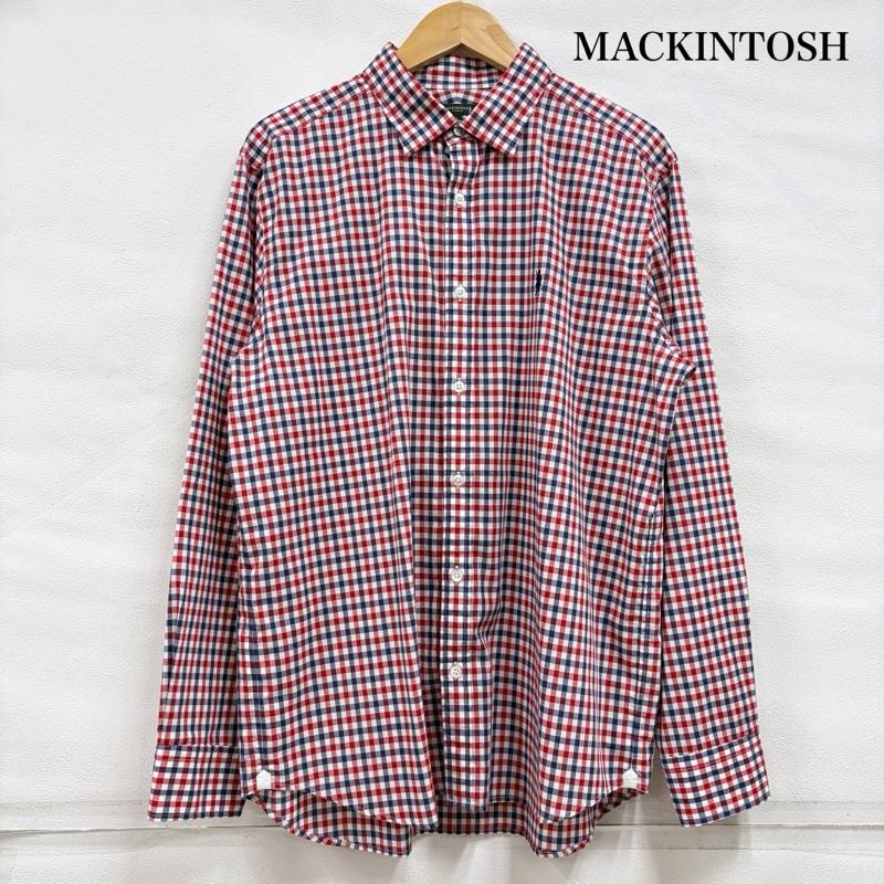 マッキントッシュロンドン MACKINTOSH LONDON シャツ、ブラウス 長袖 長袖 ギンガムチェック ロゴ 刺繍 シャツ LL チェック X ワンポイント X ロゴ、文字 X 総柄 赤 / レッド / red X 紺 / ネイビー / navy X 白 / ホワイト / white メンズ USED 古着 中古 50166781