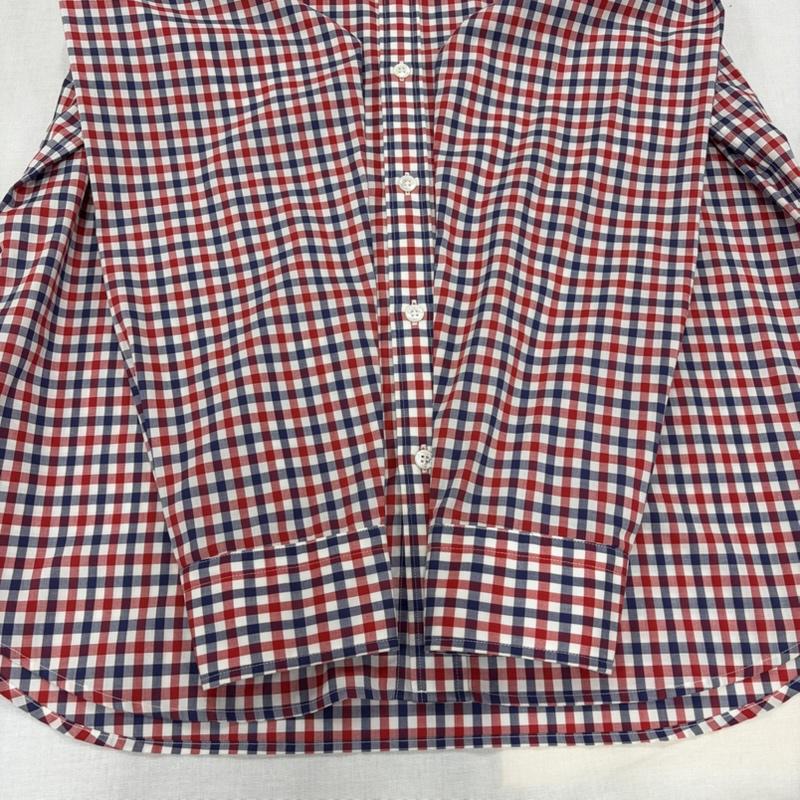 マッキントッシュロンドン MACKINTOSH LONDON シャツ、ブラウス 長袖 長袖 ギンガムチェック ロゴ 刺繍 シャツ LL チェック X ワンポイント X ロゴ、文字 X 総柄 赤 / レッド / red X 紺 / ネイビー / navy X 白 / ホワイト / white メンズ USED 古着 中古 50166781