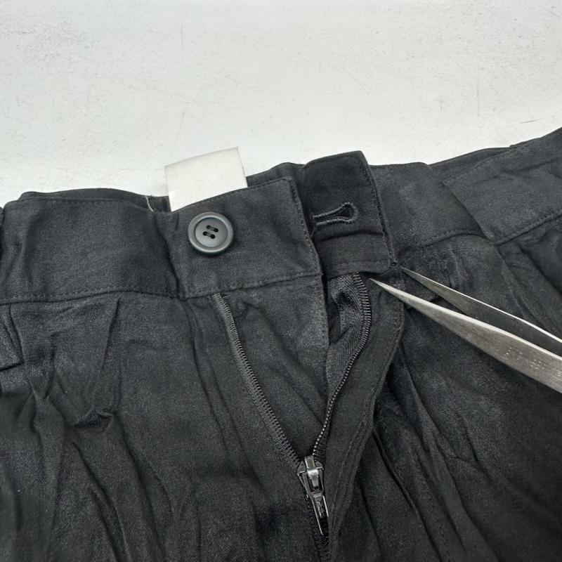 イッセイミヤケ ISSEY MIYAKE パンツ スラックス シワ プリーツ 加工 スラックス パンツ IM74-FF618 S 黒 / ブラック / black レディース USED 古着 中古 50166786