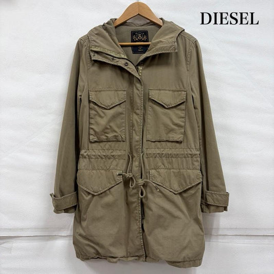 ディーゼル DIESEL ジャケット、上着 ジャンパー、ブルゾン ミリタリー コート ジャケット ダブルジップ レースアップ スピンドル モッズコート Y2K L 無地 カーキ / カーキ / khaki X オリーブグリーン / オリーブグリーン / レディース USED 古着 中古 50166789
