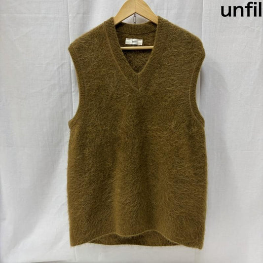 アンフィル unfil ベスト ベスト ストレッチ スーパーキッドモヘア ニットベスト stretch superkid mohair vest WWFL-UW122 1 無地 茶 / ブラウン / brown レディース USED 古着 中古 50166791