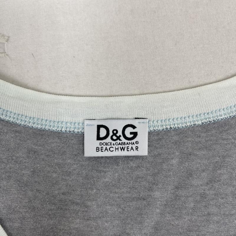 ドルチェアンドガッバーナ DOLCE&GABBANA タンクトップ タンクトップ Y2k SURFING POWER 72 パッチ刺繍 リンガー タンクトップ 48 灰 / グレー / gray メンズ USED 古着 中古 50166793