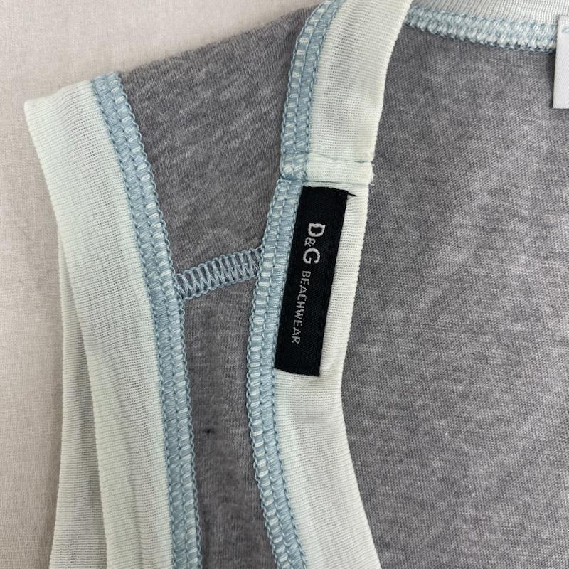 ドルチェアンドガッバーナ DOLCE&GABBANA タンクトップ タンクトップ Y2k SURFING POWER 72 パッチ刺繍 リンガー タンクトップ 48 灰 / グレー / gray メンズ USED 古着 中古 50166793
