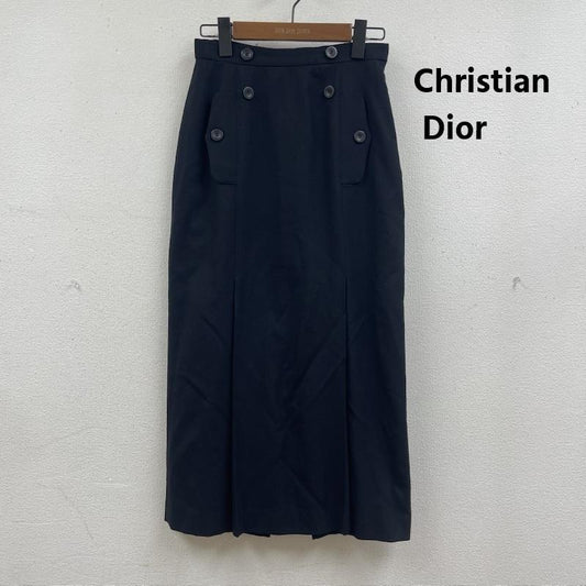 クリスチャンディオール Christian Dior スカート ロングスカート ヴィンテージ ネームタグ フロント ボタン ロング スカート KPj5g3901 M 黒 / ブラック / black レディース USED 古着 中古 50166794