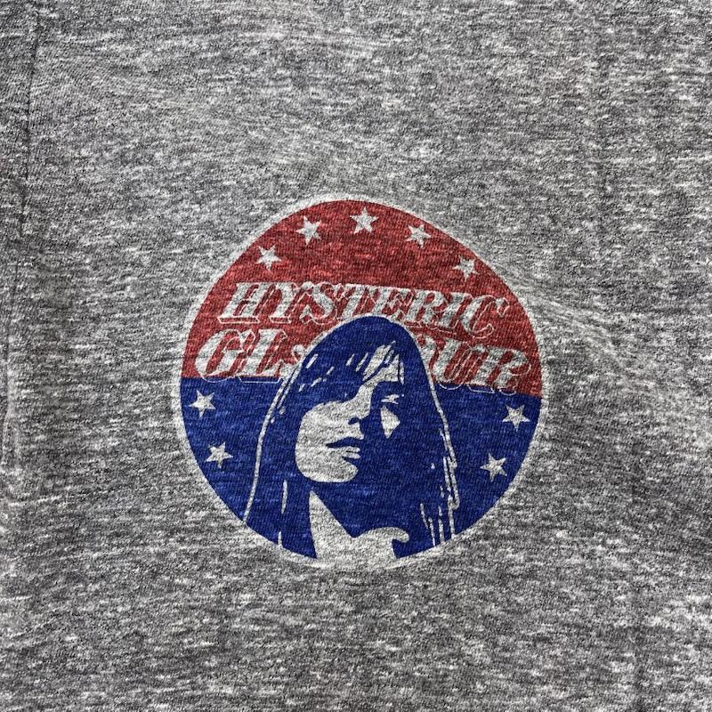 ヒステリックグラマー HYSTERIC GLAMOUR Tシャツ 半袖 ヒスガール プリント ヘンリーネック リンガー Tシャツ カットソー 0212ct14 L 灰 / グレー / gray メンズ USED 古着 中古 50166799