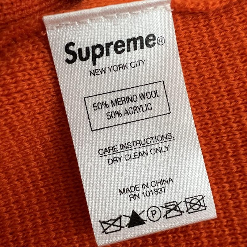 シュプリーム Supreme ニット、セーター 長袖 20AW Checkerboard Zip Up Sweater ジップ アップ セーター M 橙 / オレンジ / orange メンズ USED 古着 中古 50166815