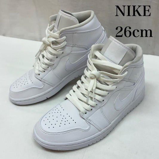 ナイキ NIKE スニーカー スニーカー AIR JORDAN 1 MID Triple White 554724-129 エアジョーダン 1 ミッド スニーカー 26.0cm メンズ USED 古着 中古 50166818