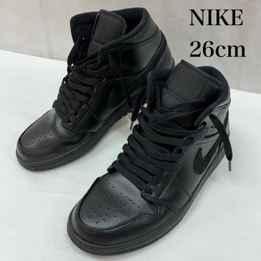 ナイキ NIKE スニーカー スニーカー AIR JORDAN 1 MID Black 554724-090 エアジョーダン 1 ミッド スニーカー 26.0cm メンズ USED 古着 中古 50166820