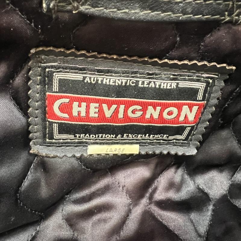 シェビニオン CHEVIGNON ジャケット、上着 ライダース レザー レーシング ライダースジャケット ヴィンテージ 星条旗 L 黒 / ブラック / black メンズ USED 古着 中古 50166822