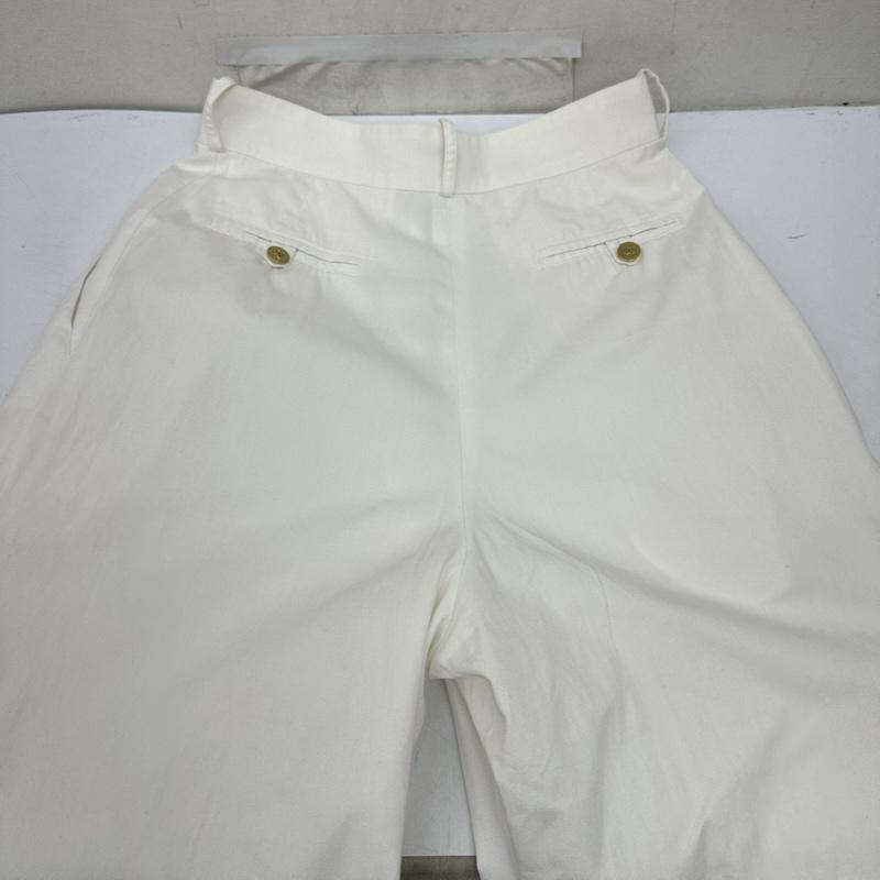 シャネル CHANEL パンツ スラックス ヴィンテージ ココマーク 金 ボタン 2タック ワイド パンツ - 白 / ホワイト / white レディース USED 古着 中古 50166826