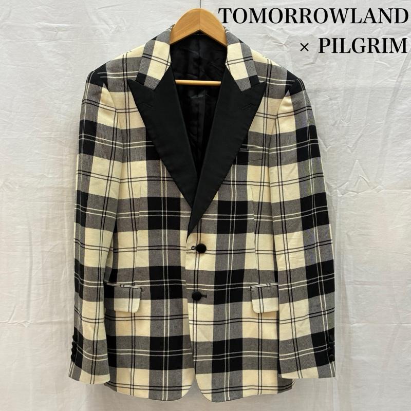 トゥモローランドピルグリム TOMORROW LAND PILGRIM ジャケット、上着 ジャケット、ブレザー ピークドラペル ブロックプレイド チェック タキシード 2B テーラード ジャケット 46 メンズ USED 古着 中古 50166827