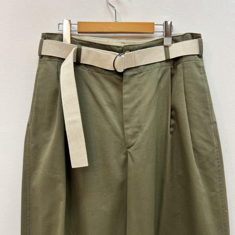 古着 USED ボトムス ボトムス VOLUME PANTS WITH LINEN MIX BELT IH-23FW-P026-IM 1 カーキ / カーキ / khaki メンズ USED 古着 中古 50166828