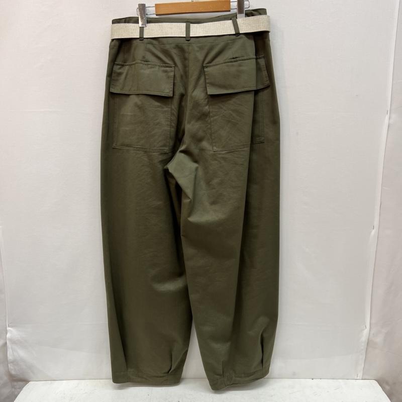 古着 USED ボトムス ボトムス VOLUME PANTS WITH LINEN MIX BELT IH-23FW-P026-IM 1 カーキ / カーキ / khaki メンズ USED 古着 中古 50166828