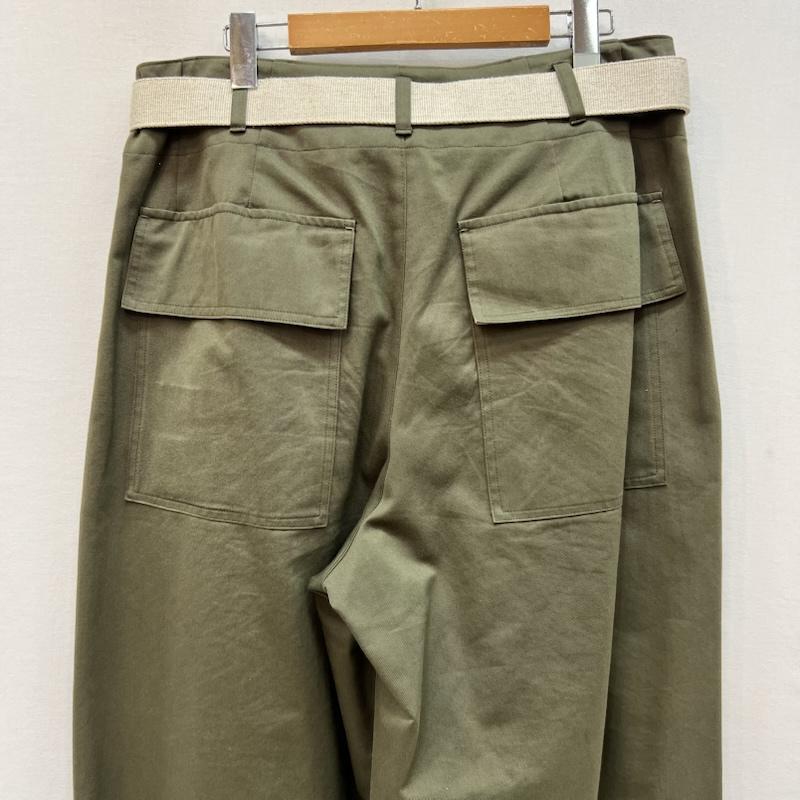 古着 USED ボトムス ボトムス VOLUME PANTS WITH LINEN MIX BELT IH-23FW-P026-IM 1 カーキ / カーキ / khaki メンズ USED 古着 中古 50166828