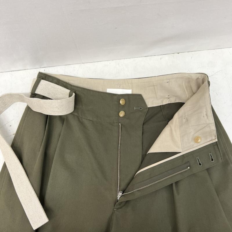 古着 USED ボトムス ボトムス VOLUME PANTS WITH LINEN MIX BELT IH-23FW-P026-IM 1 カーキ / カーキ / khaki メンズ USED 古着 中古 50166828
