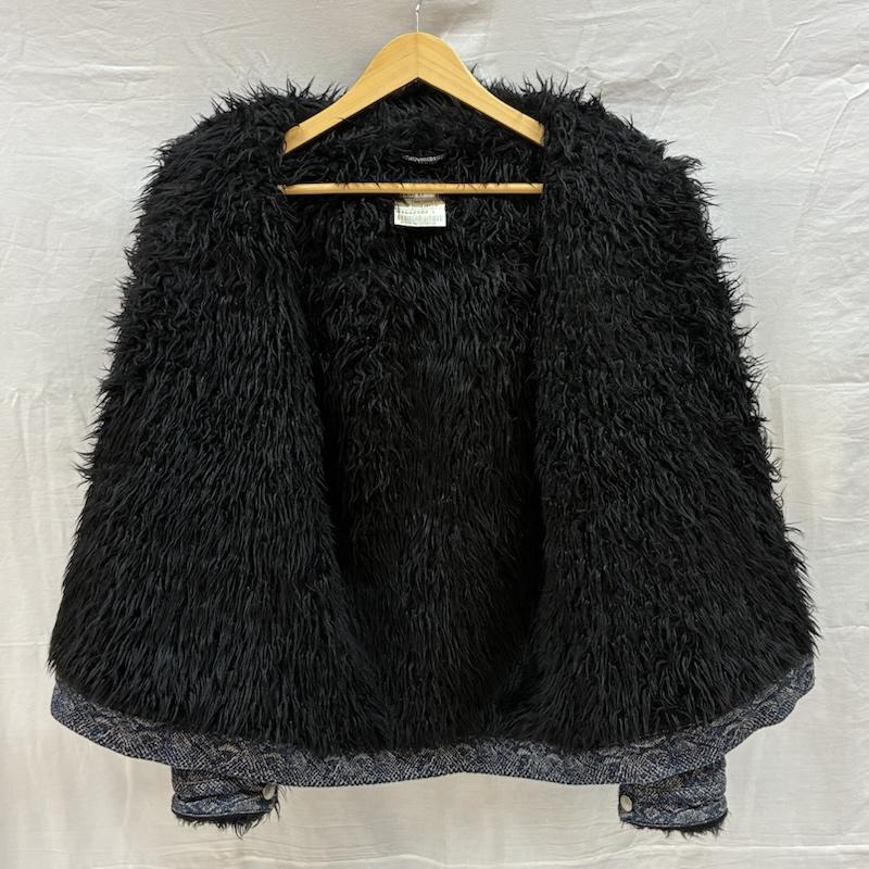 キャサリンハムネット KATHARINE HAMNETT ジャケット、上着 ジャンパー、ブルゾン 00s 4ポケット パイソン デニム ジャケット シャギー ファー オールド アーカイブ L メンズ USED 古着 中古 50166832