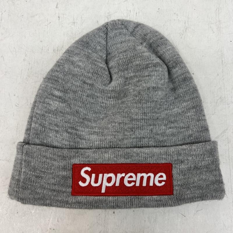 シュプリーム Supreme 帽子 ニット帽 × New Era Box Logo Beanie ボックスロゴ ビーニー - 灰 / グレー / gray メンズ USED 古着 中古 50166836