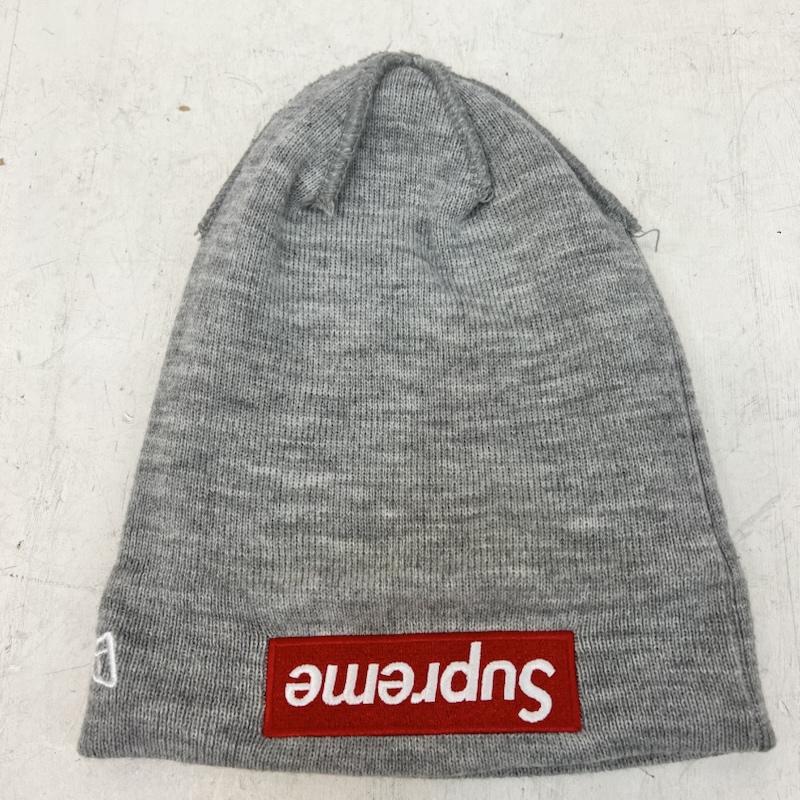 シュプリーム Supreme 帽子 ニット帽 × New Era Box Logo Beanie ボックスロゴ ビーニー - 灰 / グレー / gray メンズ USED 古着 中古 50166836