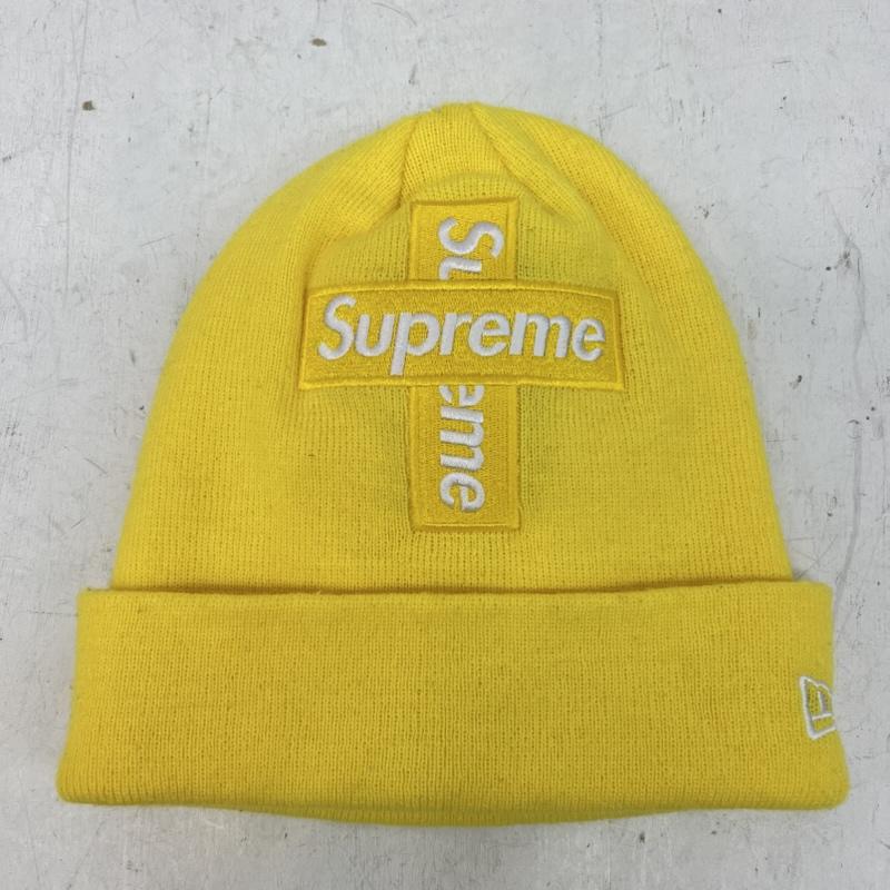シュプリーム Supreme 帽子 ニット帽 × New Era Cross Box Logo Beanie クロスボックスロゴ - 黄 / イエロー / yellow メンズ USED 古着 中古 50166838