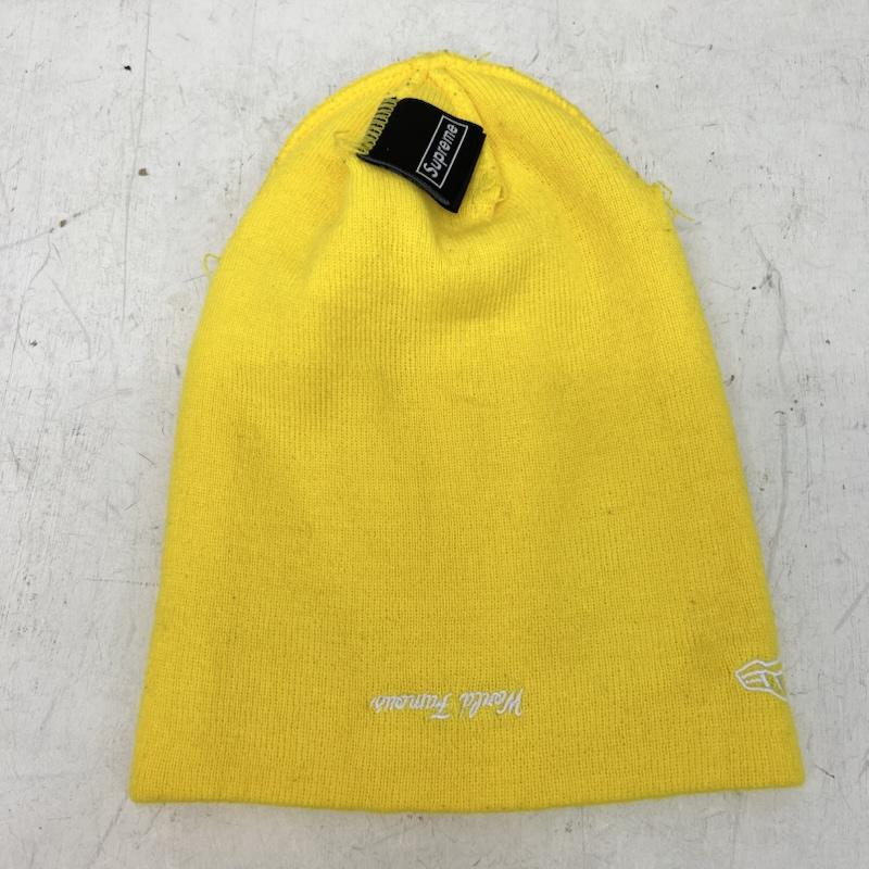 シュプリーム Supreme 帽子 ニット帽 × New Era Cross Box Logo Beanie クロスボックスロゴ - 黄 / イエロー / yellow メンズ USED 古着 中古 50166838