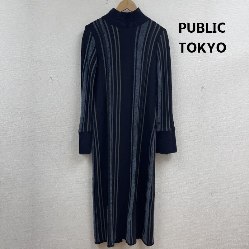 パブリックトウキョウ PUBLIC TOKYO ワンピース ロングスカート NIIGATA エンブロイダリー ストライプ ワンピース ニット セーター 161510008 FREE マルチカラー / マルチカラー / multicolor レディース USED 古着 中古 50166840