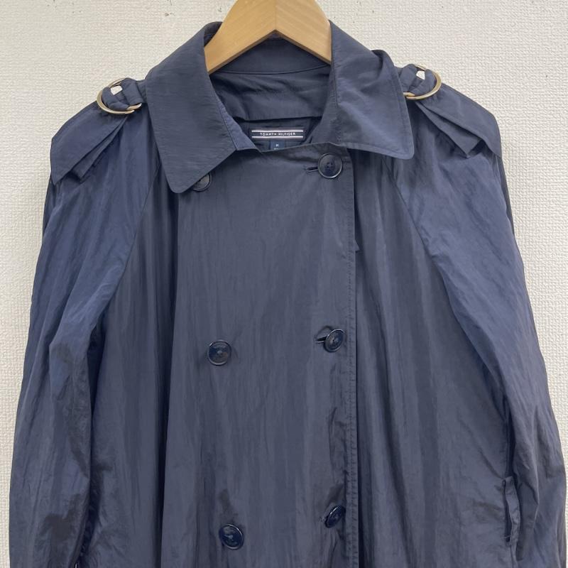トミーヒルフィガー TOMMY HILFIGER コート コート一般 PETITE ダブルブレスト ナイロン ミリタリー トレンチ コート M 紺 / ネイビー / navy レディース USED 古着 中古 50166843