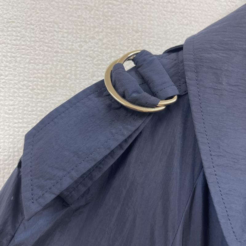 トミーヒルフィガー TOMMY HILFIGER コート コート一般 PETITE ダブルブレスト ナイロン ミリタリー トレンチ コート M 紺 / ネイビー / navy レディース USED 古着 中古 50166843