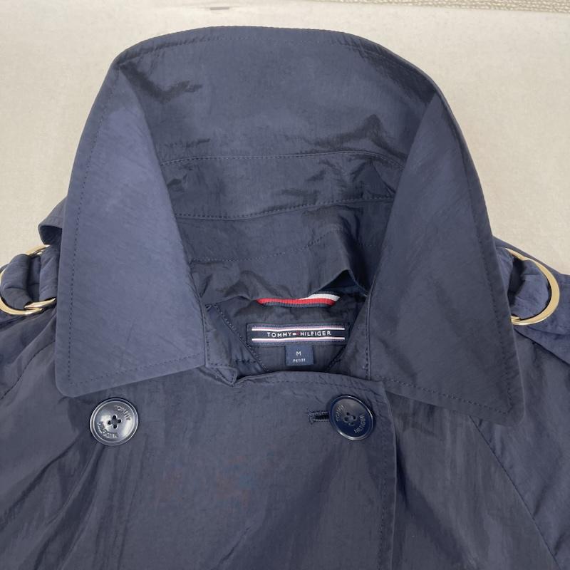 トミーヒルフィガー TOMMY HILFIGER コート コート一般 PETITE ダブルブレスト ナイロン ミリタリー トレンチ コート M 紺 / ネイビー / navy レディース USED 古着 中古 50166843