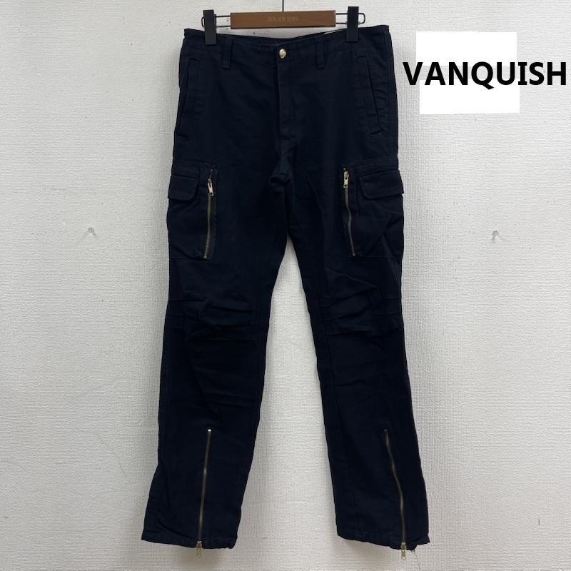 ヴァンキッシュ VANQUISH パンツ ワークパンツ、ペインターパンツ 日本製 Y2k ミリタリー ゴールドジップ フレア カーゴパンツ 44 黒 / ブラック / black メンズ USED 古着 中古 50166845