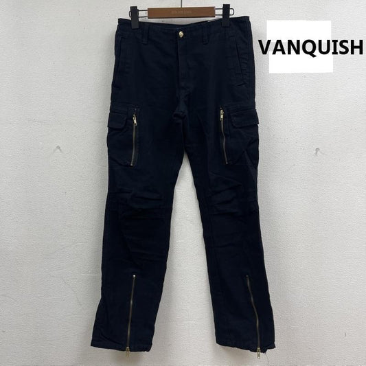 ヴァンキッシュ VANQUISH パンツ ワークパンツ、ペインターパンツ 日本製 Y2k ミリタリー ゴールドジップ フレア カーゴパンツ 44 黒 / ブラック / black メンズ USED 古着 中古 50166845