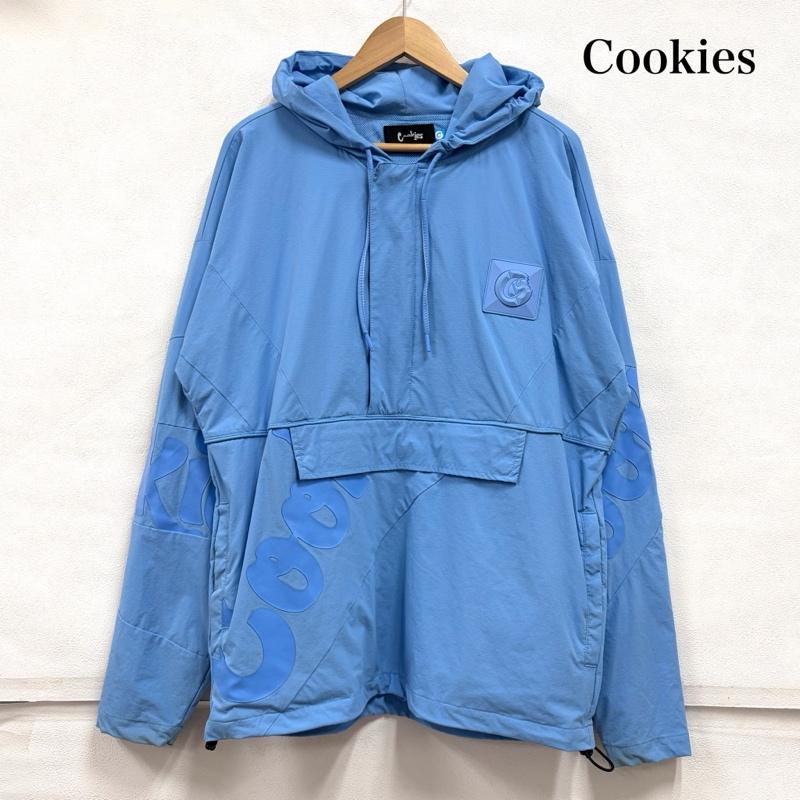 古着 USED ジャケット、上着 ジャンパー、ブルゾン Cookies アノラックパーカー ナイロン ハーフジップ ジャケット ロゴ フード メッシュ ストリート M ロゴ、文字 水色 / ライトブルー / メンズ USED 古着 中古 50166846