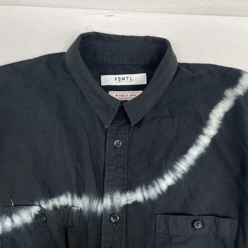ファンダメンタル FDMTL シャツ、ブラウス 半袖 日本製 OVERSIZED TIE DYE SHIBORI H/S SHIRT タイダイ絞り 半袖 シャツ 4 黒 / ブラック / black メンズ USED 古着 中古 50166849