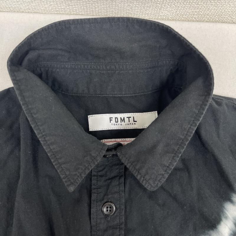 ファンダメンタル FDMTL シャツ、ブラウス 半袖 日本製 OVERSIZED TIE DYE SHIBORI H/S SHIRT タイダイ絞り 半袖 シャツ 4 黒 / ブラック / black メンズ USED 古着 中古 50166849