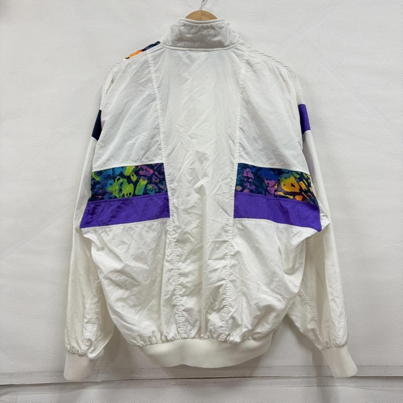 カッパ Kappa ジャケット、上着 ジャンパー、ブルゾン 90s サイケデリック ロゴ 刺繍 ナイロンジャケット トラックジャケット ヴィンテージ OLD ユニセックス L ロゴ、文字 X 刺繍 白 / ホワイト / white X 紫 / パープル / purple レディース USED 古着 中古 50166853